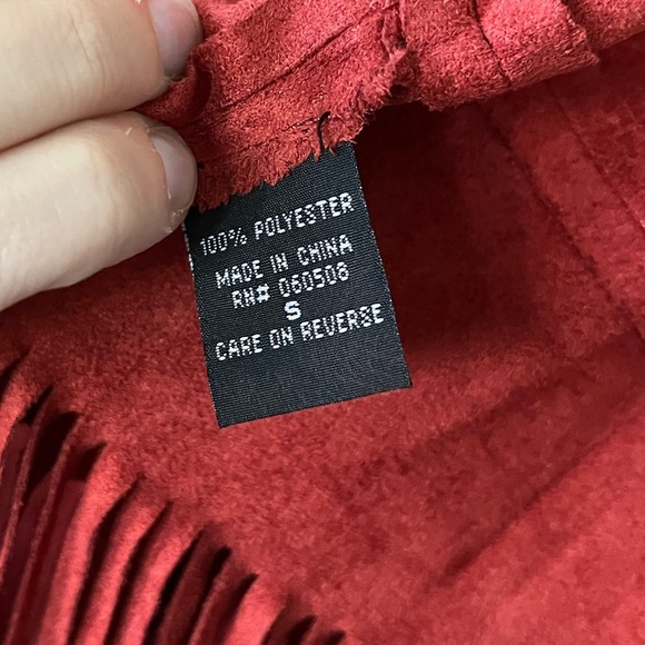 Angie Fringe Woven Western Vest in Red Oxide Womens Size S NWOT - Picture 10 of 13